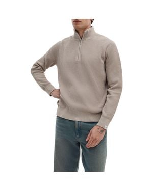 Rag & Bone Caden Washed Cotton Blend Quarter Zip Sweater - Gray