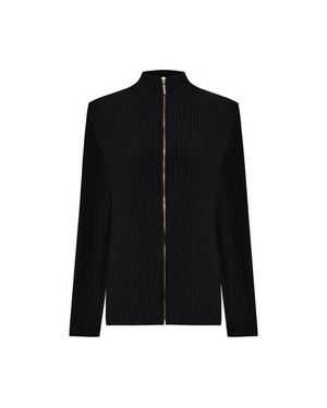 Pcfg Knit Cardigan With Zip Detail - Black