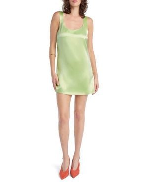 FAVORITE DAUGHTER The Getting Ready Sleeveless Satin Minidress - Green