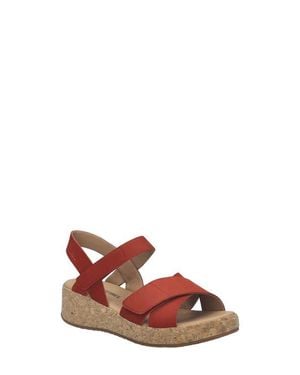 Josef Seibel Evita 03 Slingback Platform Wedge Sandal - Red
