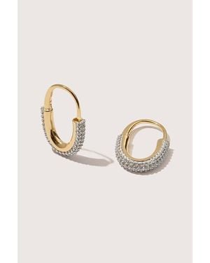 Otiumberg 14Kt Vermeil Roscida Pave Oval Hoops - Natural