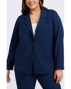 Foxcroft Morgan Crepe Knit Blazer - Blue
