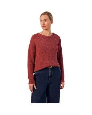 Celtic & Co. Slub Knit Button Detail Sweater - Red