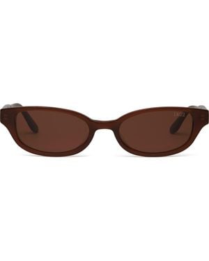 DEZI Gia Rectangular Gradient Sunglasses - Brown
