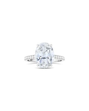 HauteCarat Oval Cut Pavé Lab Created Diamond Ring - White
