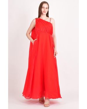 Ras Tiana Embellished Silk Maxi Dress - Red