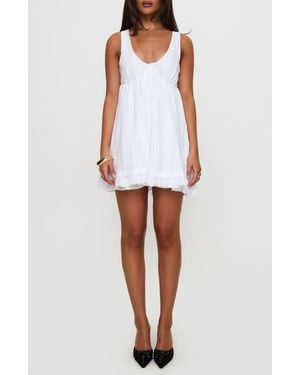 Princess Polly Nelty Cotton Mini Sundress - White