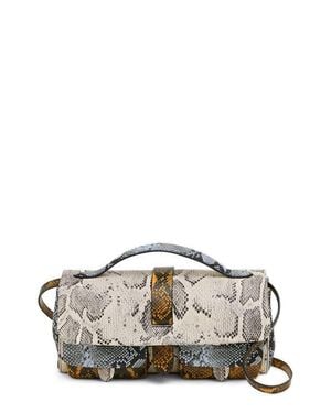 Aimee Kestenberg Rebel Snake Embossed Leather Crossbody Bag - Gray