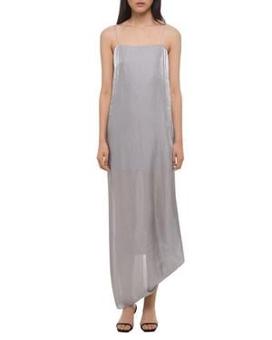 Helmut Lang Fluid Asymmetric Hem Maxi Dress - Gray