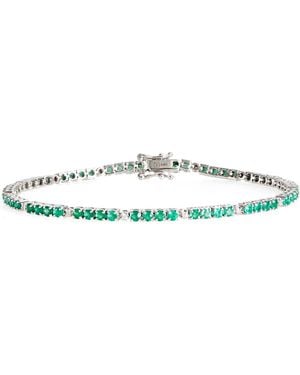 VALANI ATELIER Emerald & Diamond Tennis Bracelet - Green