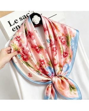 SILKSILKY Pure Silk Colored Square Scarf