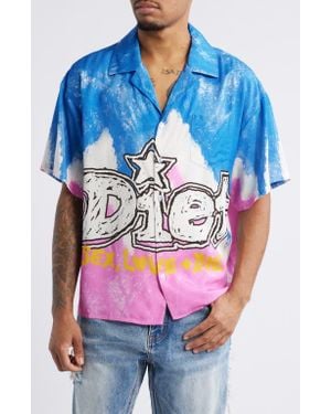 シャツ DIET STARTS MONDAY Strokes Cotton & Linen Blend Camp Shirt DIET STARTS MONDAY Strokes Cotton & Linen Blend Camp Shirt