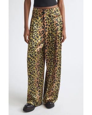 R13 Triple Pleat Wide Leg Pants - Multicolor