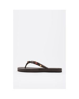 Bimba Y Lola Embellished Flip-Flop Sandal - White