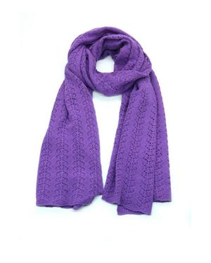 Portolano Cashmere Openwork Wrap - Purple