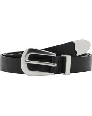 Mango Leather Western Belt - Black