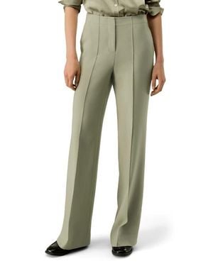 LILYSILK Silk-Wool Twill Flare Pants - Green