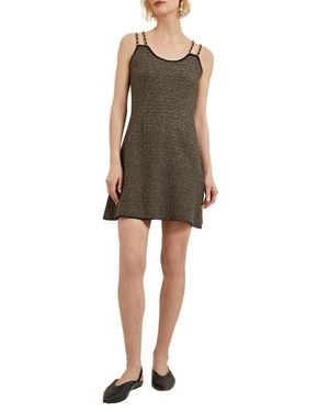 Misook Double Chain Strap Sleeveless Minidress - Natural