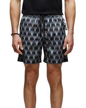 Psycho Bunny Matthew Allover Bunny Print Swim Trunks - Black