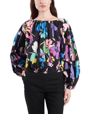 Chaus Off The Shoulder Puff Sleeve Top - Blue