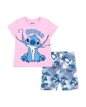 Disney Lilo & Stitch 2-Piece T-Shirt And Bike Shorts Set - Blue