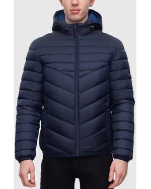 Rokka&Rolla Lightweight Quilted Hooded Puffer Jacket - Blue