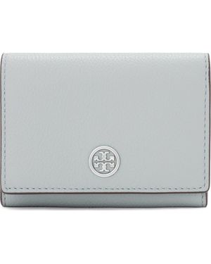 Tory Burch Robinson Small Pebbled Leather Wallet - White