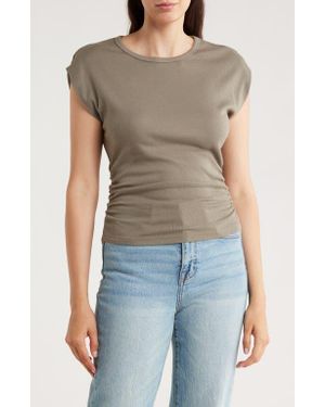 Michael Stars Joni Power Shoulder Rib Top - Green