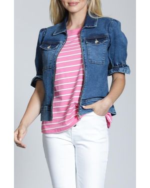 Apny Short Sleeve Denim Jacket - Blue