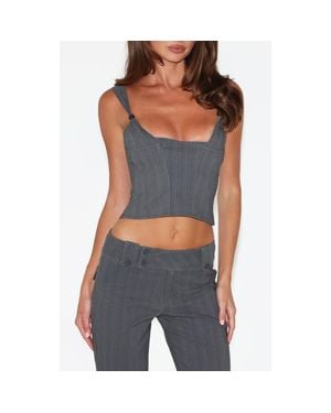 Tiger Mist Kittie Corset Top - Blue