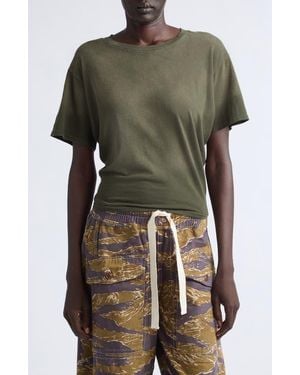 R13 Tight Waist Cotton & Cashmere T-Shirt - Green