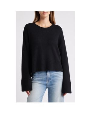 Bobeau Step Hem Sweater - Black