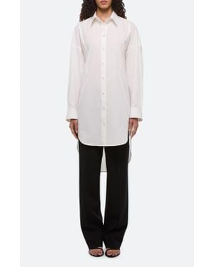 Helmut Lang Long Sleeve Cotton Mini Shirtdress - White