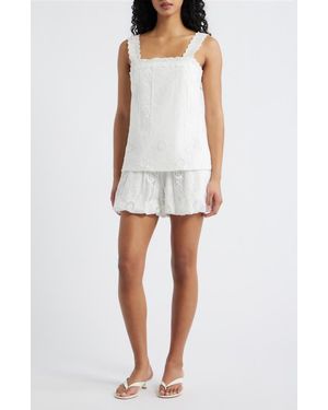 Line & Dot Pienza Lace Sleeveless Romper - White