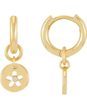 Estella Bartlett Flower Coin Huggie Earrings - Metallic