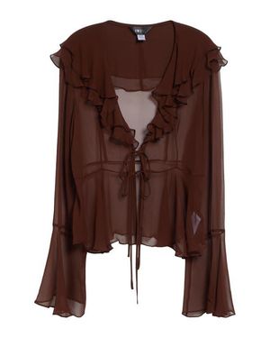 Kim Shui Arianna Silk Chiffon Tie Shirt - Brown