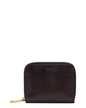 AllSaints Lena Hex Leather Zip Wallet - Black