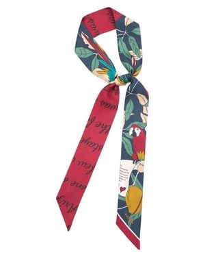 Lost Pattern El Amor Skinny Silk Scarf - Red