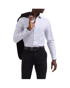 Bugatchi Devon Ooohcotton Geo Print Button-Up Shirt - Gray