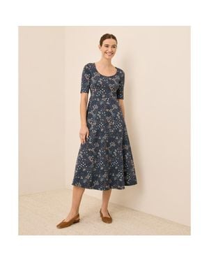 Pact Fit & Flare Signature Scoop Dress - Blue