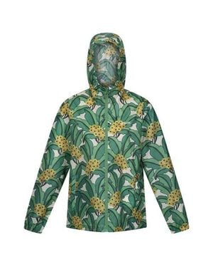 Regatta Orla Kiely Tropical Floral Packaway Waterproof Jacket - Green