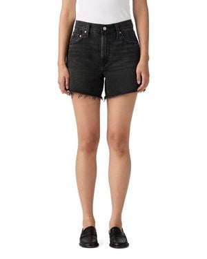 Levi's Ribcage High Waist Cutoff Denim Shorts - Black