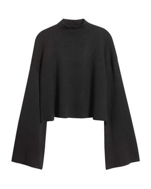 DELUC Chuck Crop Funnel Neck Sweater - Black