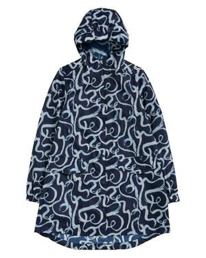 Seasalt Cornwall Packable Waterproof Hooded Raincoat - Blue