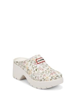 HUNTER Anika Floral Waterproof Clog - White