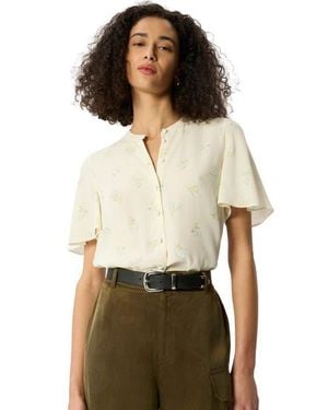 Whistles Floral Button Front Shirt - White