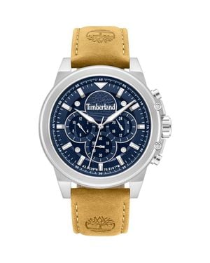 Timberland Fast Strike Chronograph Leather Strap Watch, 46Mm - Blue