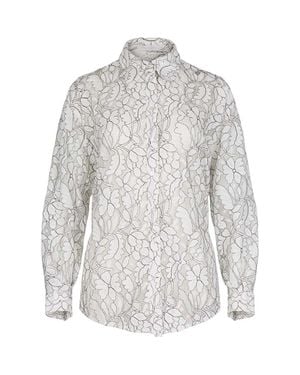 Anne Fontaine Shirt Daniela And Sheer Oversized Shirt - Gray