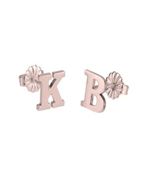 Melanie Marie Personalized Letter Stud Earrings - Pink
