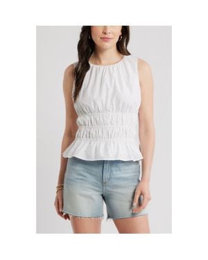 Caslon Cotton Poplin Peplum Top - Blue
